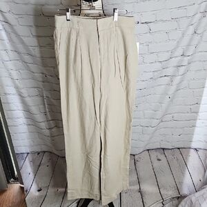 A New Day Linen Blend Natural Colored Trousers NWT Size 4